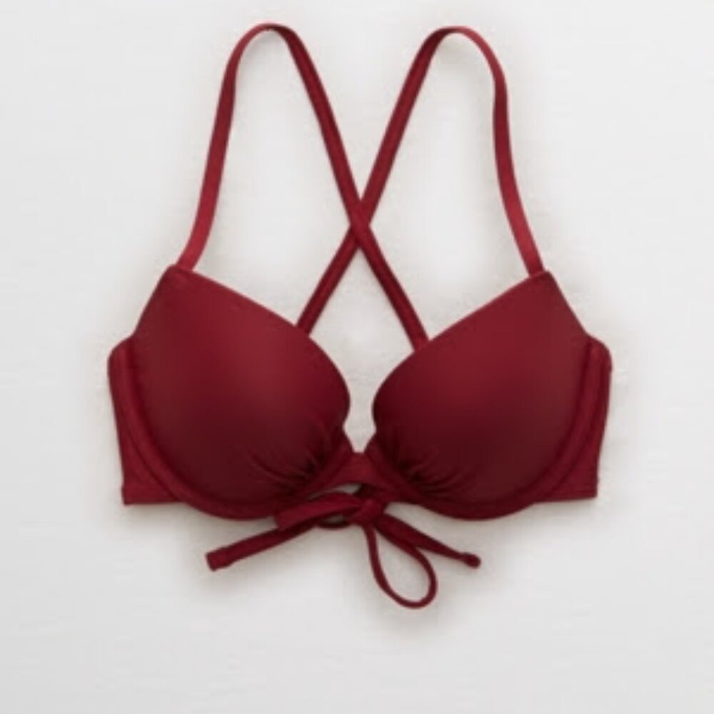 American Eagle Aerie Burgundy Underwire Pushup Bikini Top (Part of Set)
